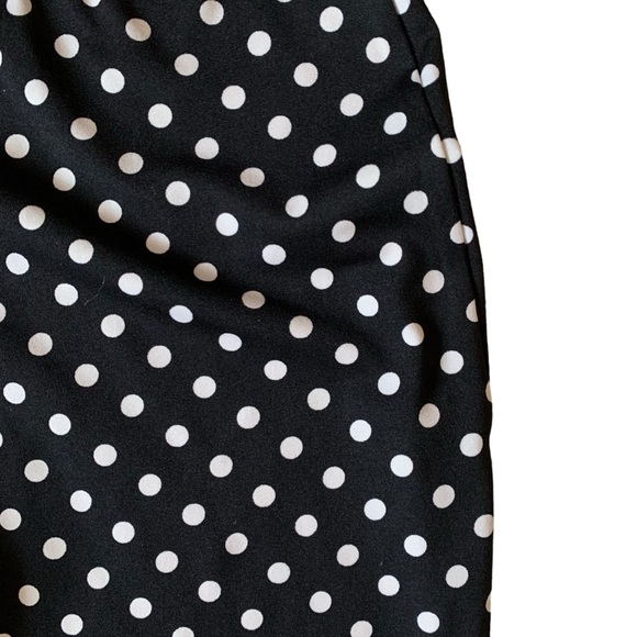 Vintage Clientele M made in Canada stretchy black white polka dot clam diggers - Picture 3 of 4